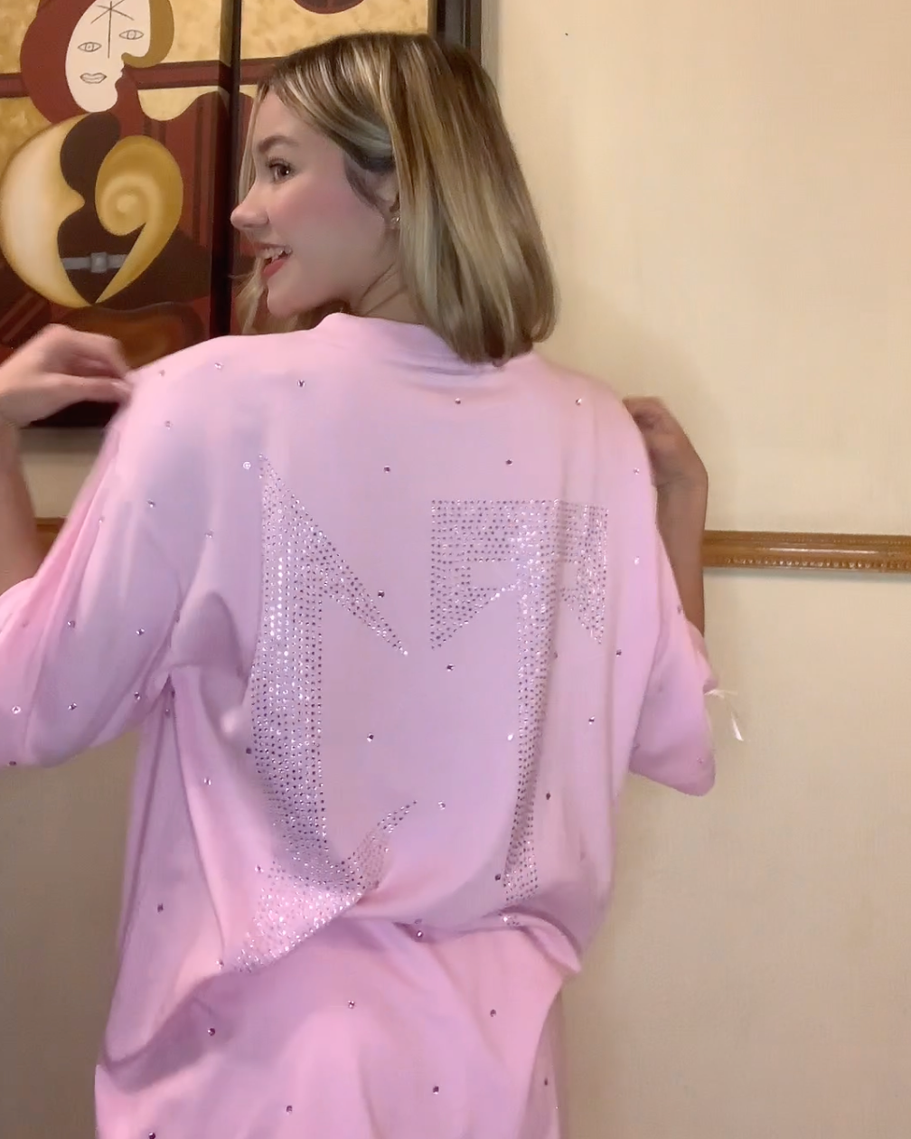 CT DIAMANTES PINK SHIRT OVERSIZE
