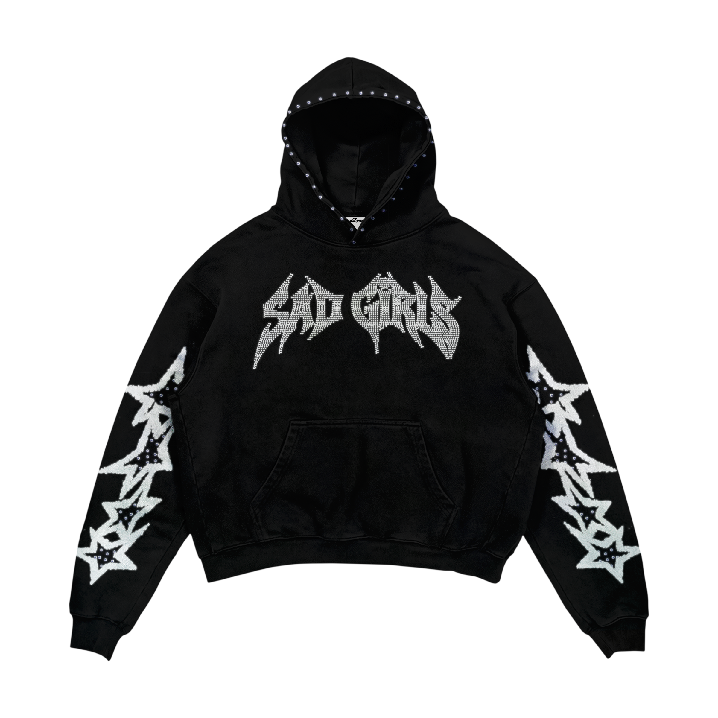 SAD GIRLZ CRYSTALS HOODIE OVERSIZE