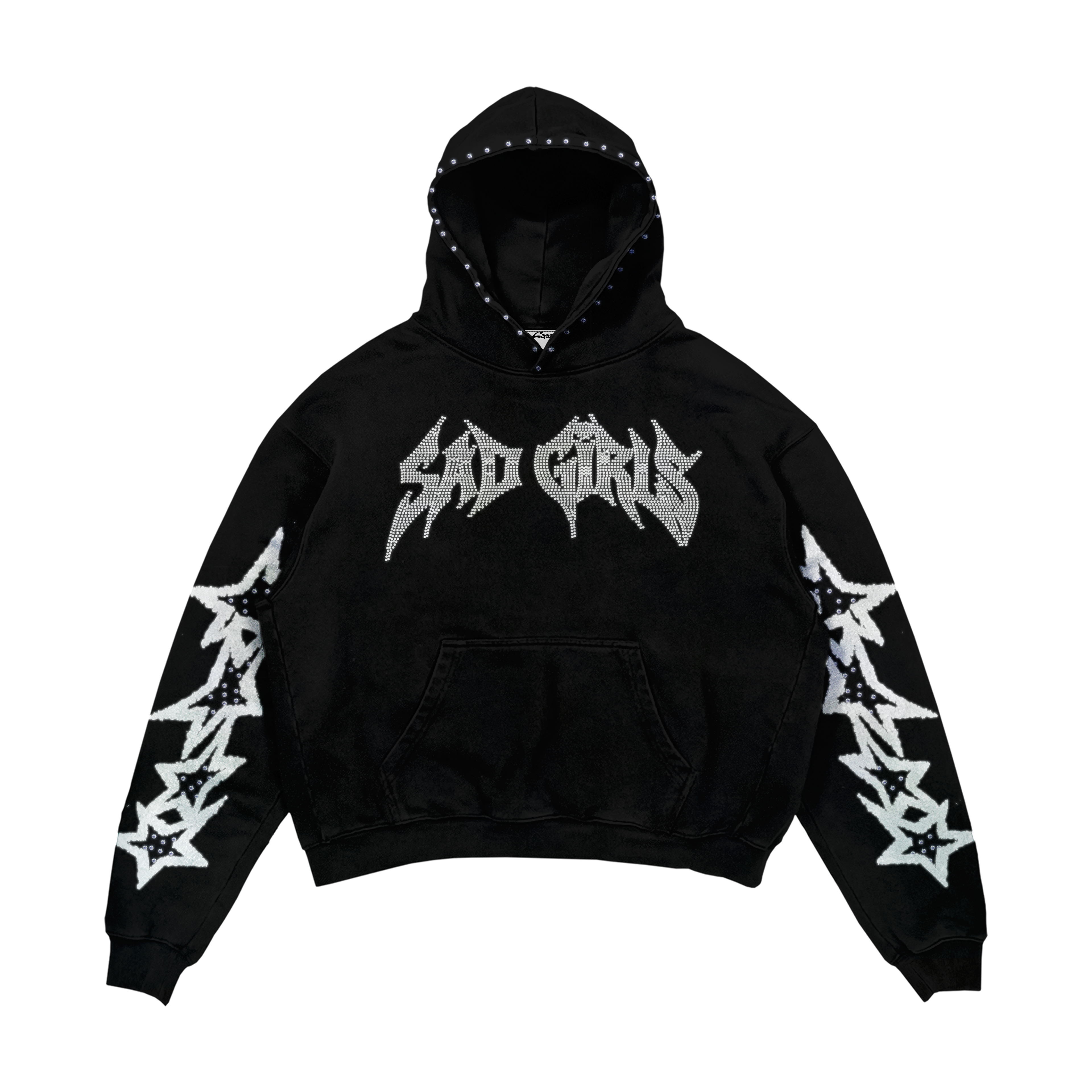 SAD GIRLZ CRYSTALS HOODIE OVERSIZE